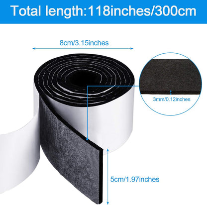 Shappy 2 Pcs Felt Strips with Adhesive Backing Felt Tape Roll Non Slip | 120 x 1 x 0.12 Inch,Linen,Self Adhesive,Cuttable Furniture Pads,for Protecting,Hardwood,Floors,Chairs,Wall