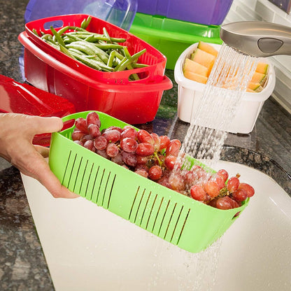 Hutzler 3-in-1 Fruit Saver Basket, Colander and Container, 2 Quarts, Gray