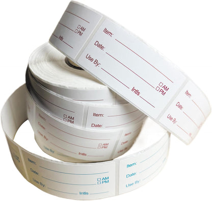 2 Rolls 1000 Labels Removable Food Labels, Waterproof Self-Adhesive Freezer Container Stickers for Kitchen Organization