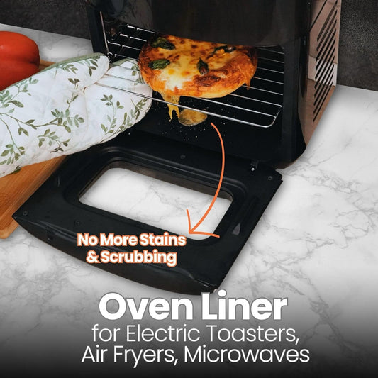 Buself Toaster Oven Liner – Compatible with Breville, Cuisinart, Black & Decker, Dash, and More – Nonstick Heat Resistant Reusable Air Fryer Liners, PFOA & BPA Free, 9x11", Black