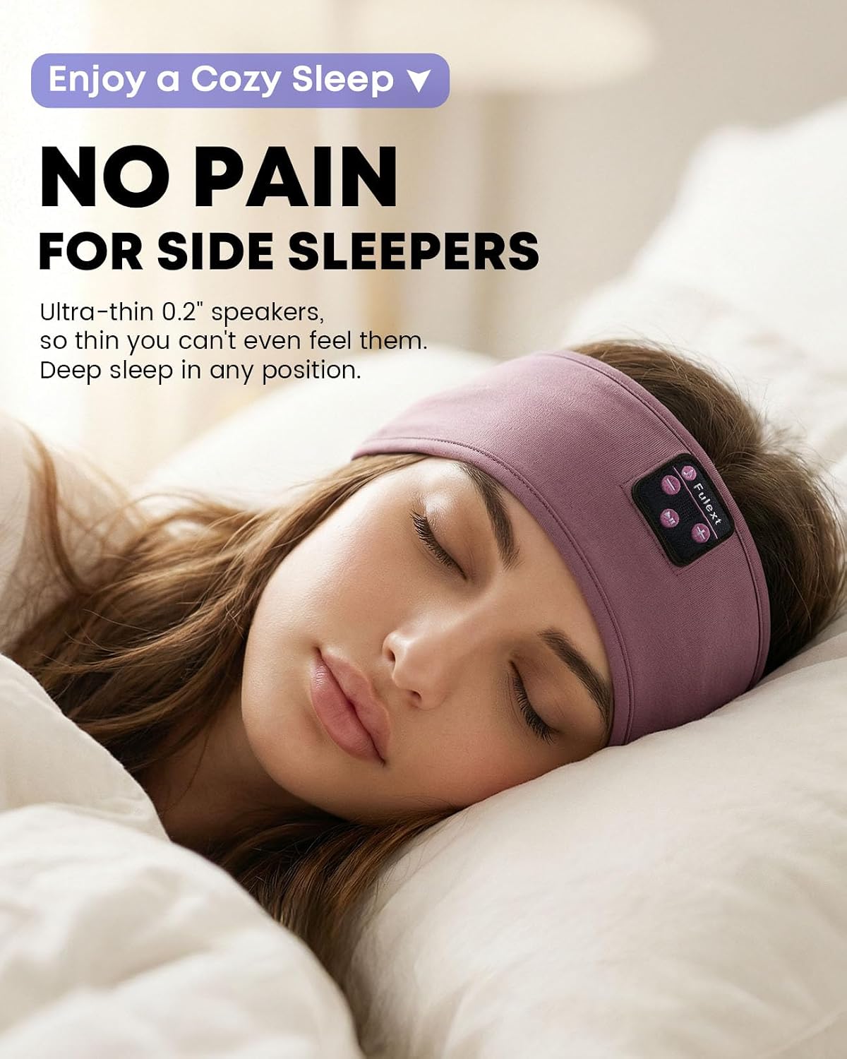 Sleep Headphones Bluetooth 5.4 Headband, Wireless Sleep Headphones with Ultra-Thin HD Stereo Speakers for Side Sleepers, Sweatproof Sports Headband for Workout Yoga Running Cool Gadget Unique Gifts