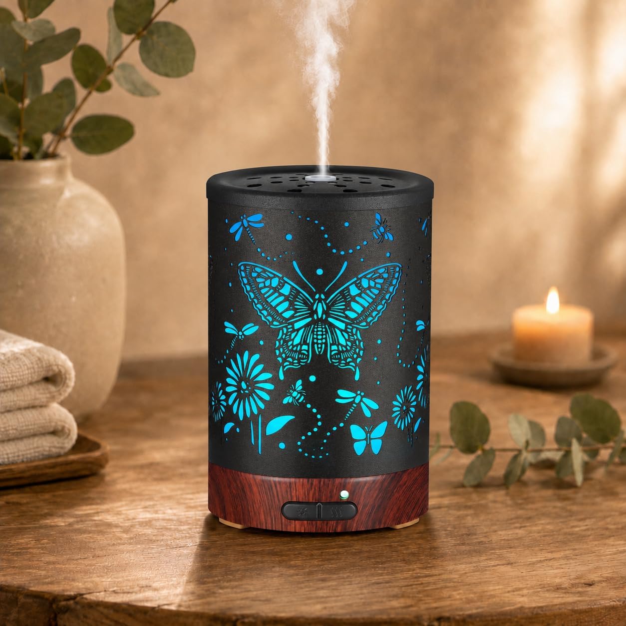 Tree Essential Oils Diffuser for Home 150ML Aromatherapy Diffuser | Birthday Gifts for Women mom,Metal Cool Mist Humidifier with 7 Colors Lights Waterless Auto Off Air Diffusers