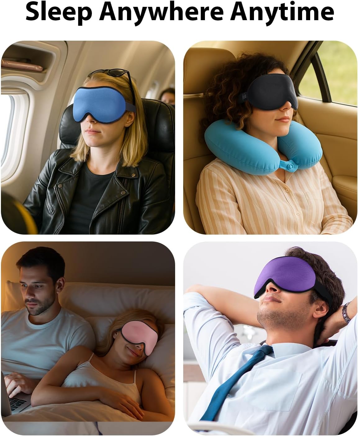 MABAO Weighted Sleep Mask, 100% Blackout Blindfold for Sleeping, Black