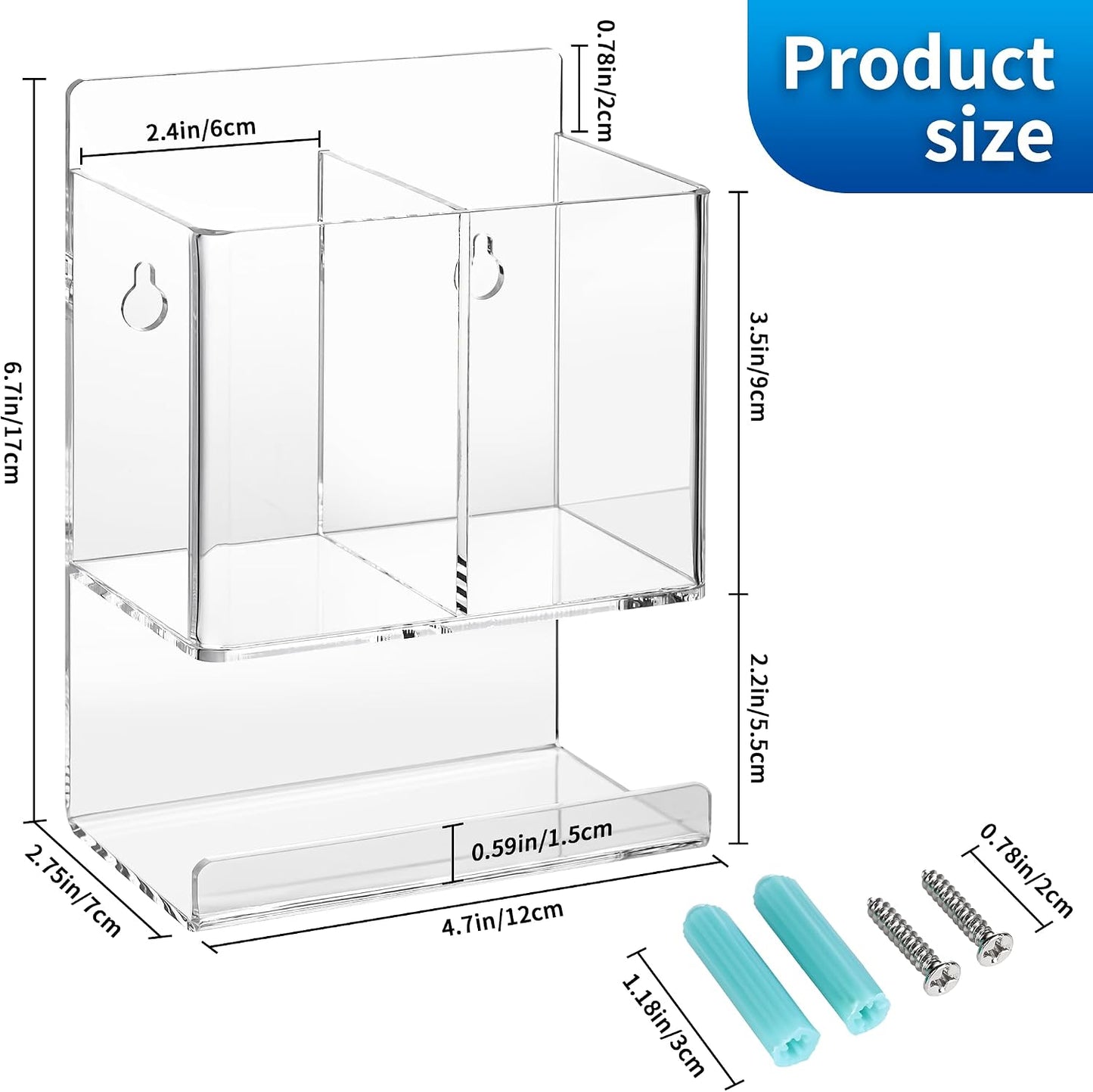 Magnetic Glass Whiteboard Pen Holder, Magnetic Dry Erase Marker Holder for Fridge, Whiteboard, Desk Locker Organizer Accessories, Office, Home, 1 Pack