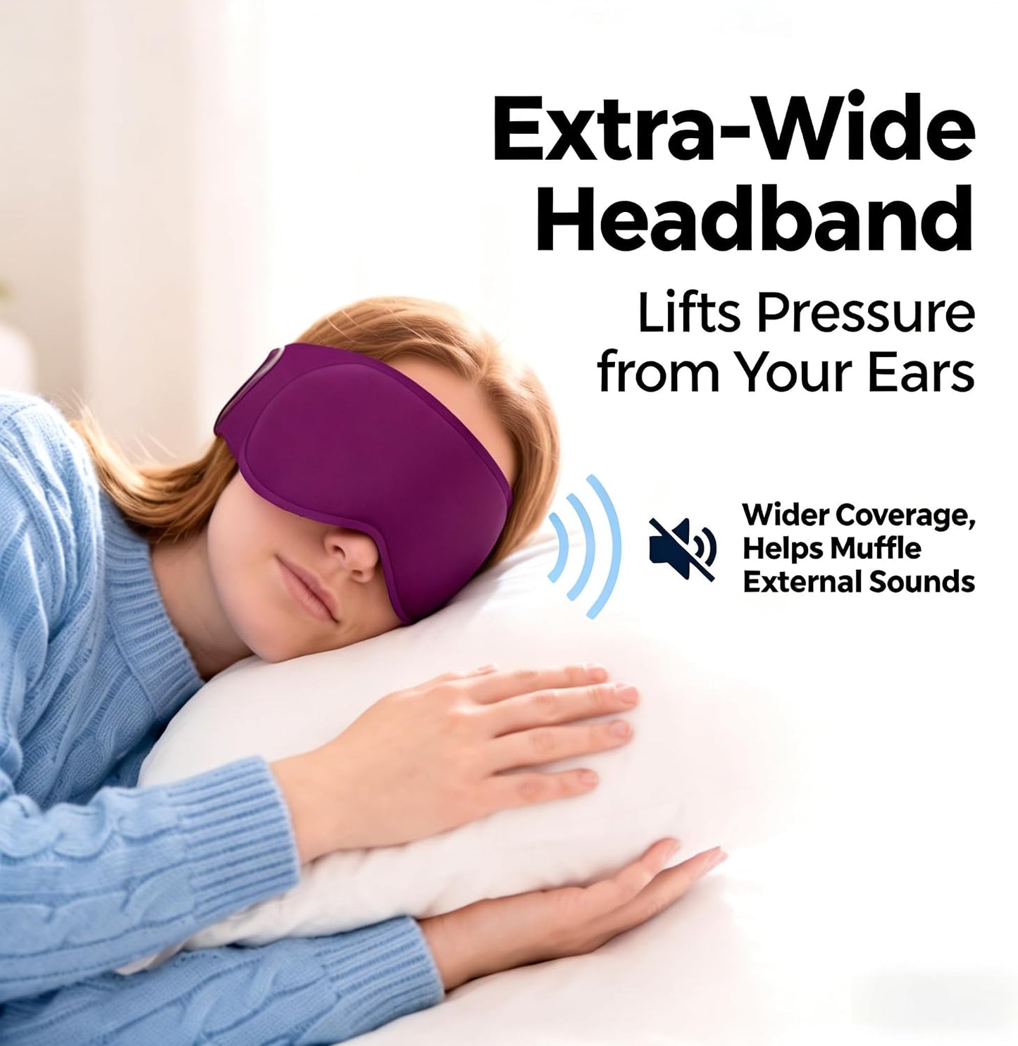 100% Blackout Weighted Sleep Mask: 3D Contoured Eye Mask with Full Coverage for Lash Extension - Soft Memory Foam,Adjustable Size - Eye Cover for Airplane Travel Essential,Meditation Blindfold
