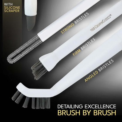 Grout Cleaning Brush Set (4 Pcs) Heavy Duty Hand Grout Scrub Brush & Detail Cleaning Brush Set for Baseboards,Floor, Corners, Shower, Bath Tub & Tiles