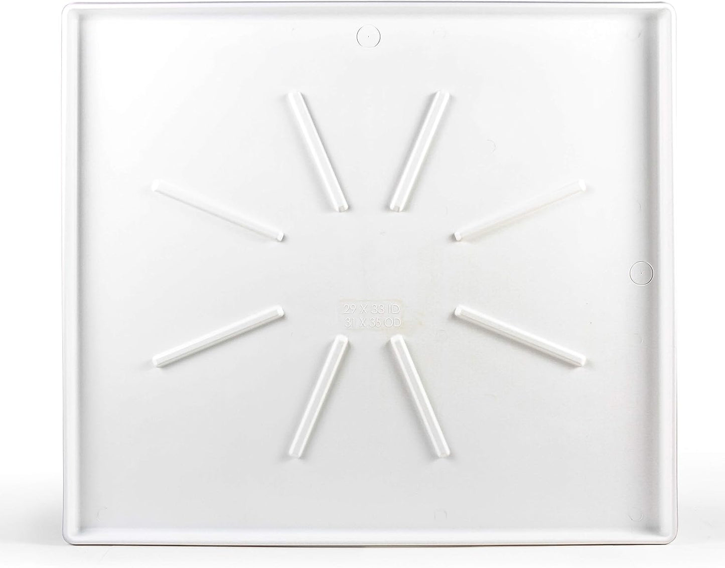 Camco Low Profile Washing Machine Drain Pan with PVC Fitting, 29 inch x 33 inch ID and 31 inch x 35 inch OD - Protects Your Floors from Washing Machine Leaks - Easy to Use - Pewter - 20788