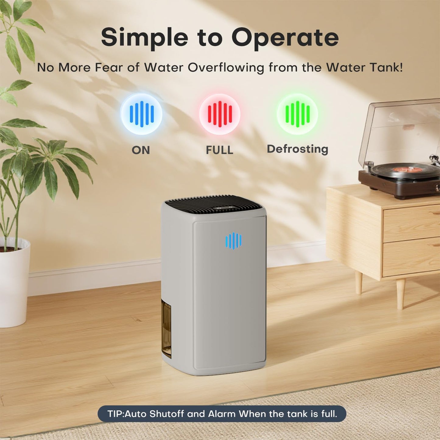 Small Dehumidifier,38OZ,Energy Saving for Bedroom, Bathroom, Closet | 280 Sq.Ft, 28dB Ultra Quiet, Auto Defrost, Auto Shut-off, Portable for Wardrobe Office & RV