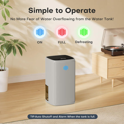 Small Dehumidifier,38OZ,Energy Saving for Bedroom, Bathroom, Closet | 280 Sq.Ft, 28dB Ultra Quiet, Auto Defrost, Auto Shut-off, Portable for Wardrobe Office & RV