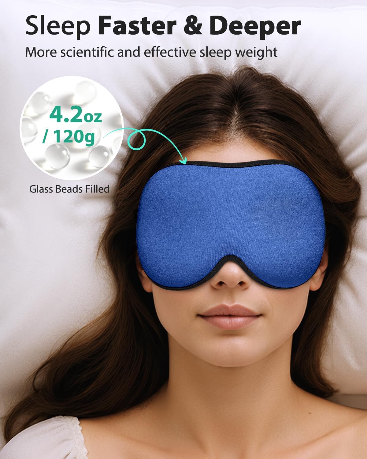 MABAO Weighted Sleep Mask, 100% Blackout Blindfold for Sleeping, Black