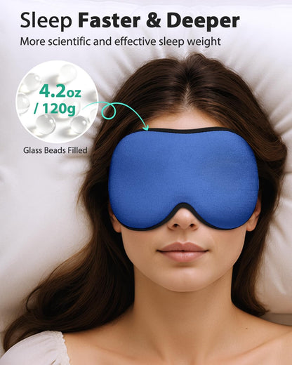MABAO Weighted Sleep Mask, 100% Blackout Blindfold for Sleeping, Black
