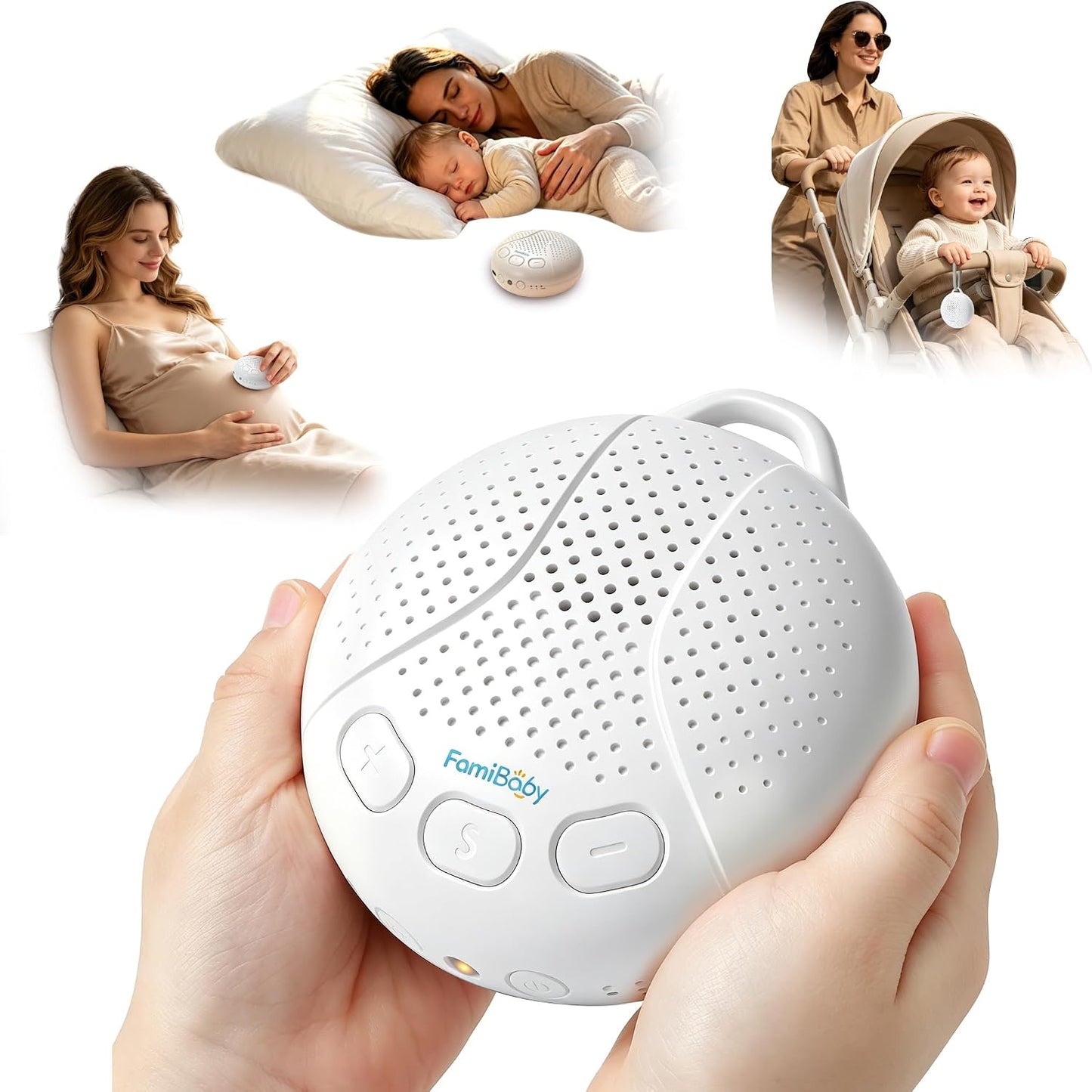 Sound Machine for Babies and Kids - Baby Sleep Soother, Pink | Portable White Noise Machine with Night Light for Nursery | 16 Soothing Sounds | Shush | Travel | Registry Gift | Baby Shower