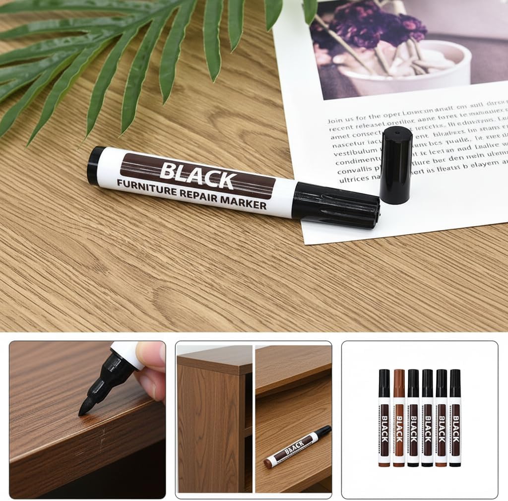 Wood Furniture Repair Pen Fix Scratches Floor Cabinet Table Door(WALNUT) | Restore floors! Top wood stain pen & furniture scratch repair markers. Ideal wood markers for scratches on doors & tables.