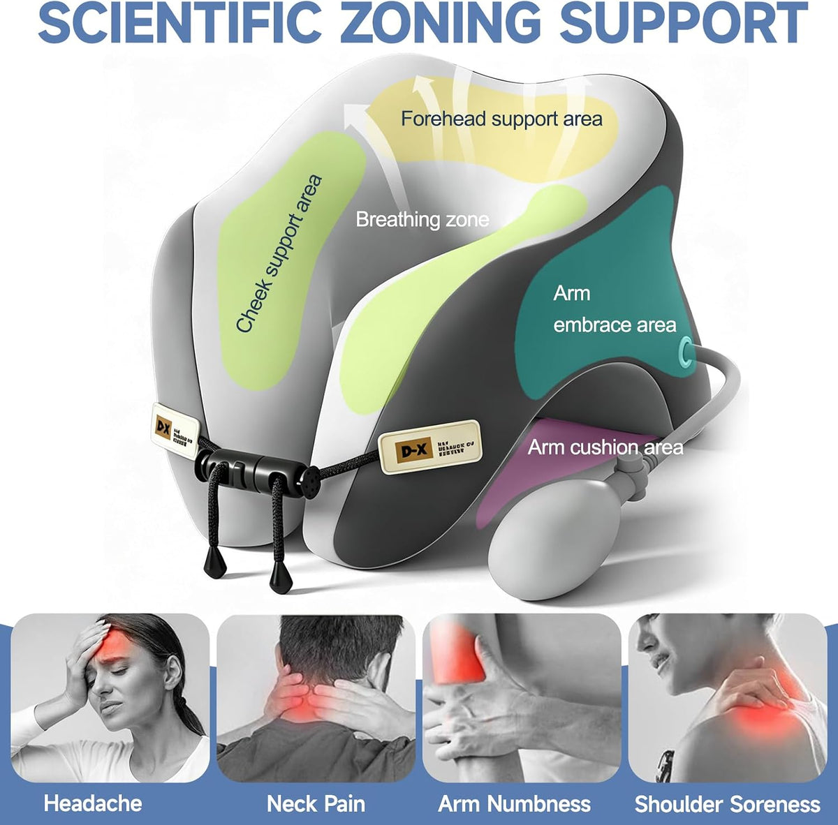 Knee Pillow for Side Sleepers, Alignment Pillow for Side Sleepers, Relief Hip & Sciatica Pain, Nourial Pillow Between Legs for Pregnant Women and Seniors (Grey)