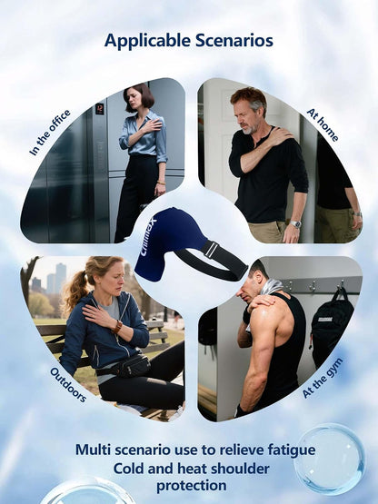 Shoulder Ice Pack for Rotator Cuff & Arm Cold Therapy Wrap,Reusable Hot Cooling Gel Brace Compression Sleeve for Pain Relief, Injuries Post-Surgery Recovery,Men & Women Gift (XLarge-Black)