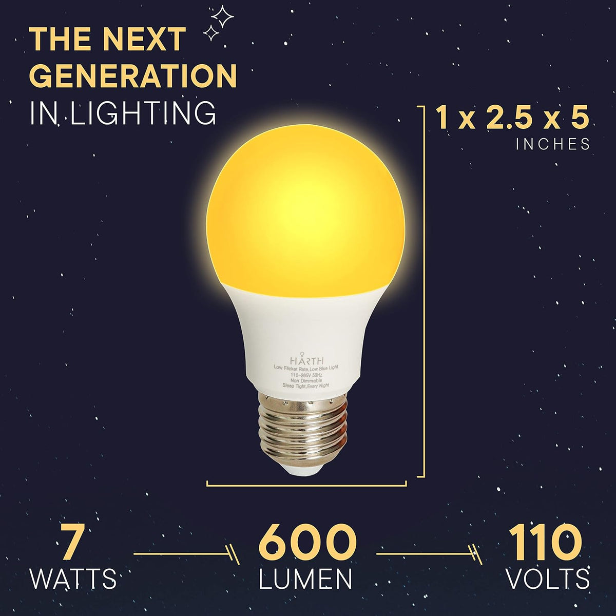 Amber Light Bulbs for Sleep I 1800K Warm Light Bulbs for Bedside Lamp I 7 Watt E26 Led Bulb (60W Equiv) Orange Led Lights for Bedroom Soft Warm Lighting I Dim Night Light for Kids Room Warm Light Lamp