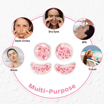 4PCS Gel Eye Ice Pack Set Reusable, Cold and Hot Compress for Eyes, Ice Pack for Eyes, Cooling Eye Pads for Eye Strain, Swelling, Redness, Dark Circles, Puffy Eyes, and Eye Recovery Surgery.