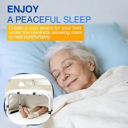Blanket Lifters for Foot of Bed, Adjustable 20.1–29.5 Inch Bed Blanket Support, Keeps Sheets Off Feet, Carbon Steel Frame, Fits Twin, Full, Queen and King Beds, 4 Clips Included