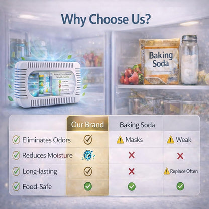 Refrigerator Deodorizer, Activated Charcoal Odor Absorber & Air Freshener | Fridge Deodorizer