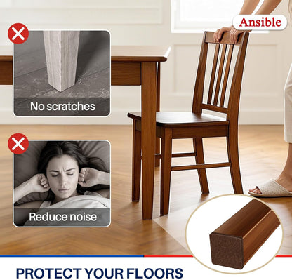 Ansible Felt Furniture Pads Chair Leg Floor Protectors 1" 60PCS | Felt Pads for Hardwood Floors,Self-Adhesive, Reduce Noise and Anti-Scratches,Easy to Install,Beige,Round