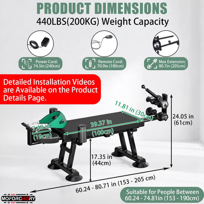ElectricTraction Machine for Neck and Back, Home Spinal Decompression Device for Lower Back Pain Relief, Non-Inversion Spine Stretcher for Safer Daily Use,Lumbar&Cervical Traction Decompression Table