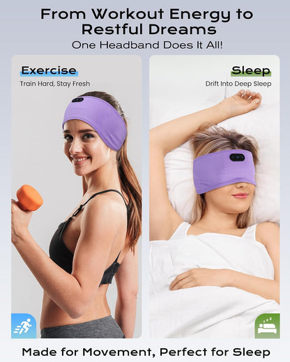 MUSICOZY Sleep Headphones Bamboo Bluetooth Headband for Side Sleepers