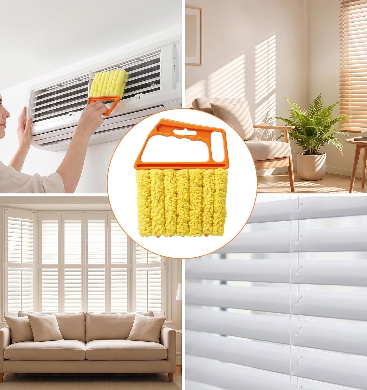 Blind Duster for Wood Blinds, 7-Finger Blind Cleaner Duster Tool | Handheld Blinds Cleaner for Window Shutters, Air Conditioner, Car, Fan