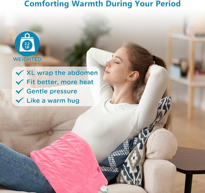 Comfytemp Weighted Heating Pad for Back & Period, FSA Eligible Electric Heat Pad, Birthday Gift for Women Men Mom Dad & Father Day Gifts, 2.2 lb HSA Neck Shoulder Heated Pad, 2H Auto-Off, 12x24, Blue