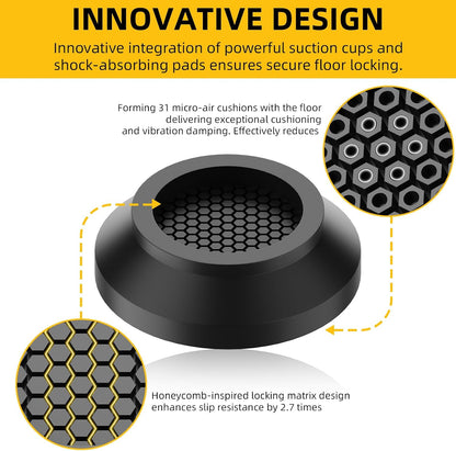 Anti Vibration Pads for Washing Machine 4 Pack, with Powerful Sucker Anti Vibration Pads Vibration Absorber,Washer and Dryer Stand, Noise Cancellation, Silicone Anti Slip Muffling Mat