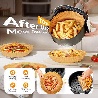 400 Pcs 8" Square Air Fryer Liners Disposable, Airfryer Paper for 5-8QT | Food-grade Parchment Paper for Air fryer Basket, Non-Stick, OilProof Baking Sheets for Oven Pan