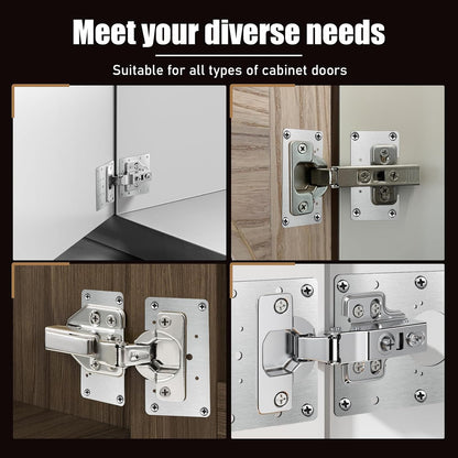 20 PCS Upgraded Cabinet Hinge Repair Plate Kit Thickened by 0.7 mm Stainless Steel Hinge Repair Brackets Kit Metal Hinges Repairs Fixing Plates with Screw for Kitchen Cupboard Door Locker Cabinet Door
