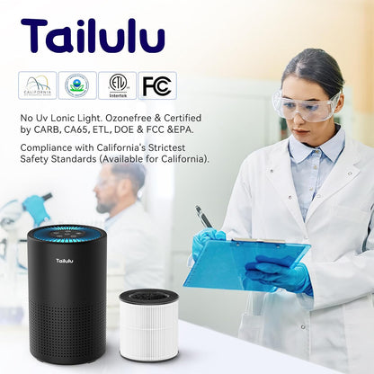 Tailulu Air Purifiers for Home 1200 Ft², H13 True HEPA Air Purifier Bedroom