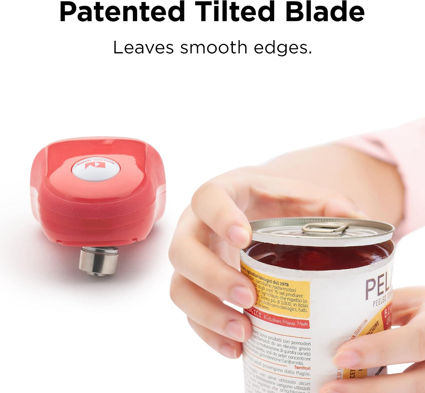 Kitchen Mama One Touch Electric Can Opener, Avocado | Opens with One Button Press, Auto-Stop, Smooth Edge, Cordless, Battery Operated