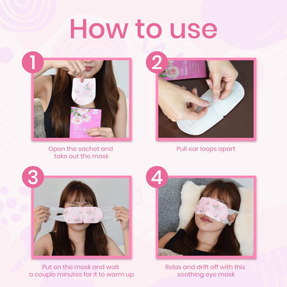 LANNA Heated Steam Eye Mask, Disposable 120 Minutes Chamomile Scent 10 Pcs