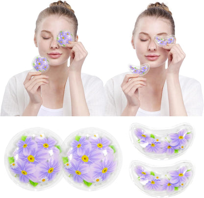 4PCS Gel Eye Ice Pack Set Reusable, Cold and Hot Compress for Eyes, Ice Pack for Eyes, Cooling Eye Pads for Eye Strain, Swelling, Redness, Dark Circles, Puffy Eyes, and Eye Recovery Surgery.