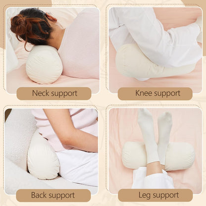 Leinuosen Organic Kapok Neck Roll Pillow for Sleeping, 16" X 6"