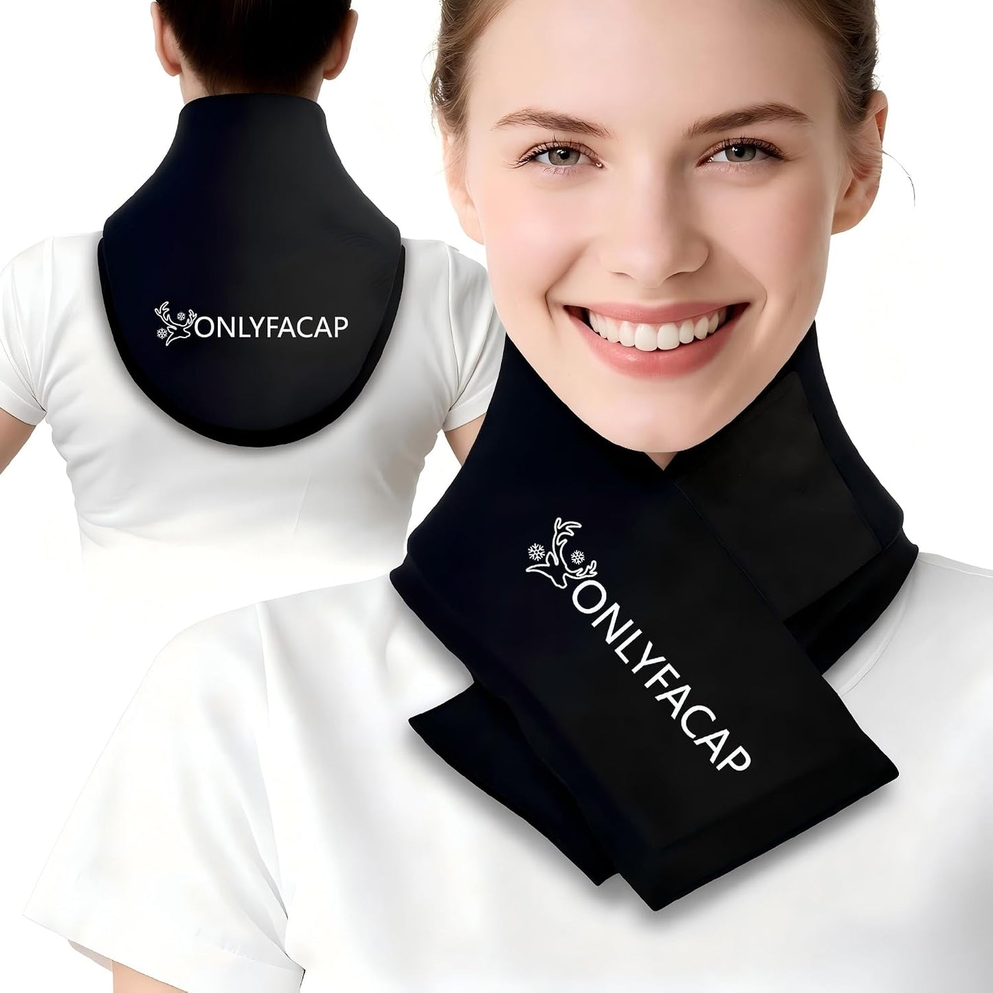 Flexible Neck Ice Pack Wrap,Gel Cold Therapy for Pain Relief | reusable,cool ice silk,stays cold 20 to 30 mins,dual hot & cold,hands-free, Ideas for tech neck, office workers and injuries