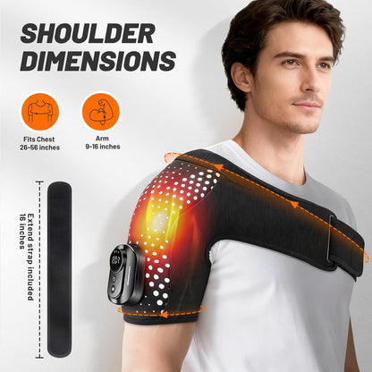 Cordless Shoulder Massager with Heat and Vibration, 3 Heat & 3 Vibration