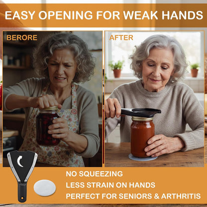 Jar Opener for Weak Hands Non-slip Base Pad Jar Lid Opener for Seniors with Arthritis Heavy-duty Grip for Stuck Jars and Tight Lids Kitchen Gift for Parents