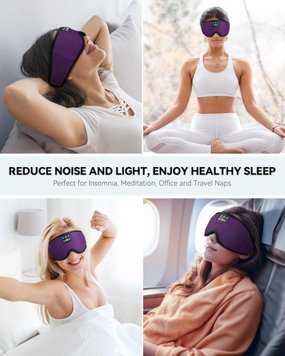 MUSICOZY Sleep Headphones Breathable Bluetooth 5.4 Headband 3D Sleeping Headphones, Wireless Eye Mask Earbuds Earphones for Side Sleeper Office Air Travel Cool Tech Gadgets Unique Gifts