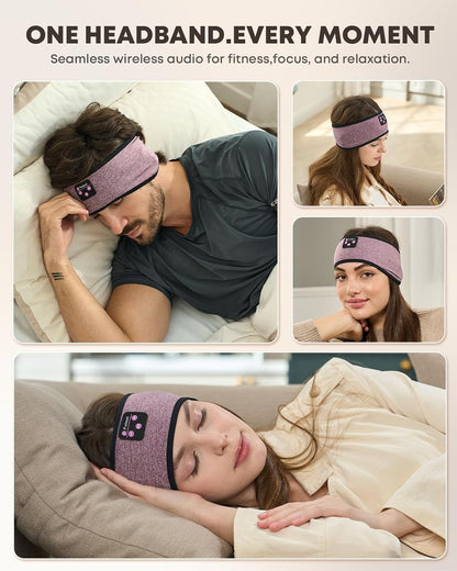 Bluetooth Headband Headphones, Sleep Headphones for Side Sleepers - Sleeping Comfortable with Thin Speaker Microphone Handsfree Best Gift Ideas Women Men