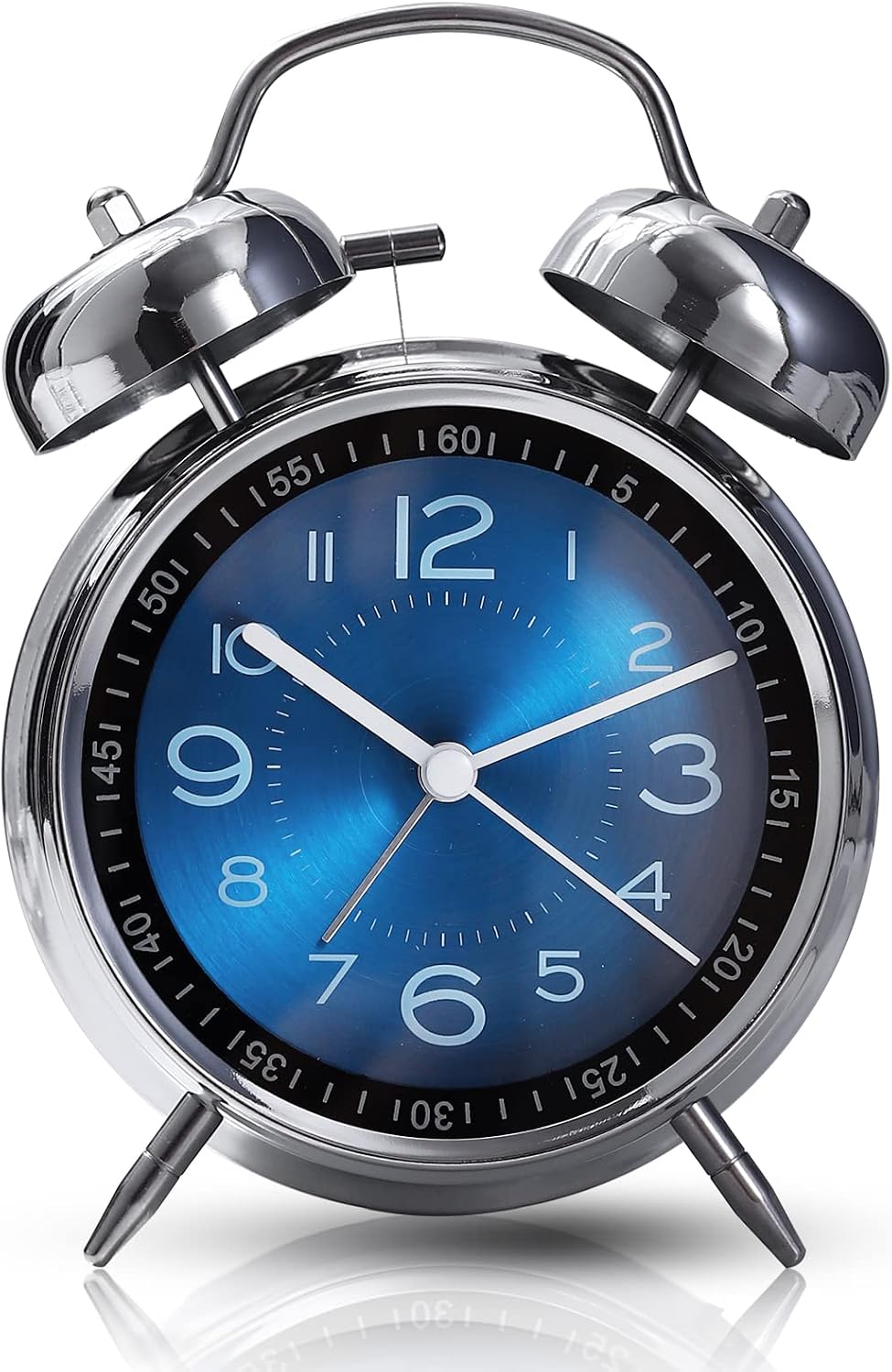 Super Loud Alarm Clock For heavy sleepers,4 inches Twin Bell Alarm Clock with Backlight,Battery Operated,Silent Non Ticking,For Kids,Adults,Bedrooms,Retro decor Desk Analog Clocks.. (Noctilucent)