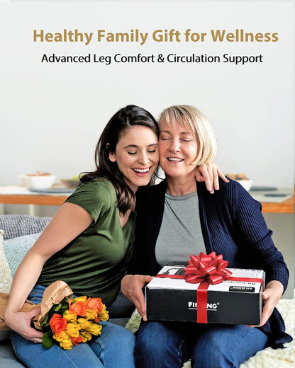 FIT KING Leg Massager for Circulation and Pain Relief, Air Compression Leg and Foot Massager to Relieve Pain Swelling Edema with 2 Size Extensions- Great Gift for Wife Mom and Dad