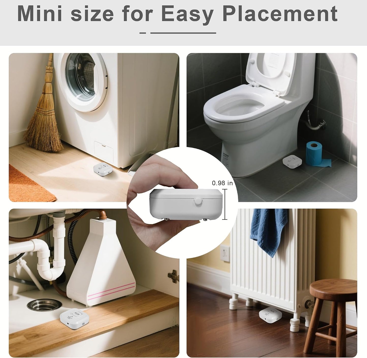WiFi Water Leak Detectors 100dB Smart Water Sensor Alarm with 3.22 ft Sensor Cable Triple Detection Mode, with App Remote Monitor, Wireless Tank Level Monitor for Basement, Kitchen, Bathroom (3pack)