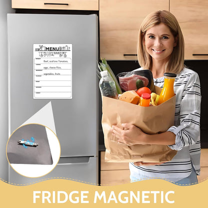 Magnetic Dry Erase Weekly Meal Planner for Refrigerator | Menu Magnet for Fridge, Grocery Shopping List, Family Schedule Planning List Boards, 8.5x12 inch