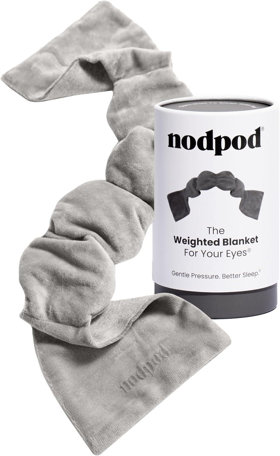 Nodpod Mineralized Silk Gentle Pressure Sleep Mask - Strap-Free, Light-Blocking Design for Sleep, Travel & Relaxation - Weighted Eye Pillow, Machine Washable (Willow)
