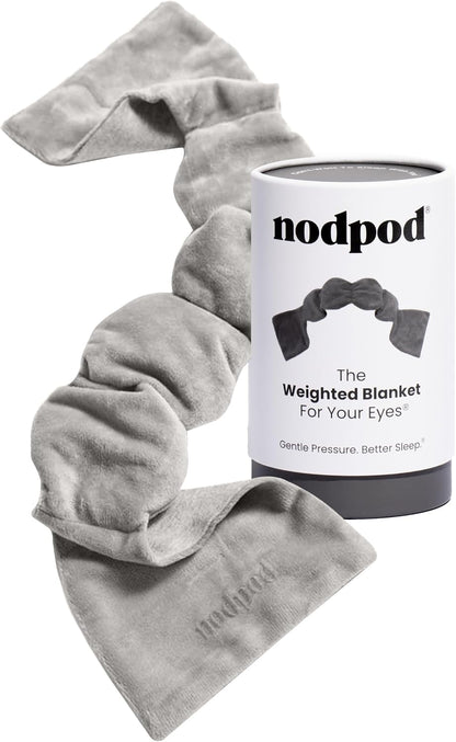 Nodpod Mineralized Silk Gentle Pressure Sleep Mask - Strap-Free, Light-Blocking Design for Sleep, Travel & Relaxation - Weighted Eye Pillow, Machine Washable (Willow)
