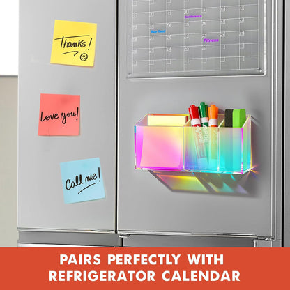 Magnetic Dry Erase Marker Holder for Whiteboard, Fridge, Classroom | Acrylic Magnet Pen Holder for Office, Refrigerator, Whiteboard Maker Holder for Teacher, Locker Organizer Accessories(Clear)