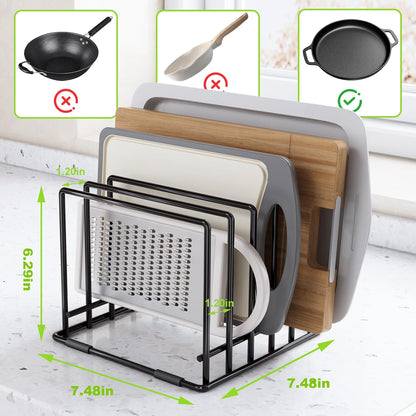2-pack 5-slot baking storage scratch-resistant cookie tray organizer with anti-slip frame for kitchen cabinet - portable and dust-resistant