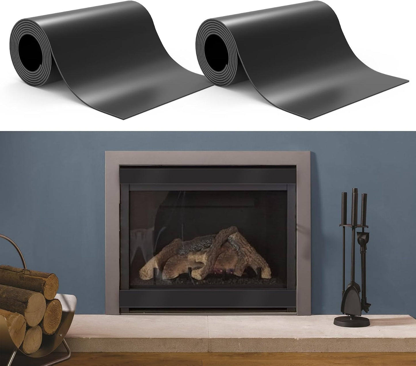 Flamorrow Magnetic Fireplace Vent Cover, 2 Pack Fireplace Draft Blocker to Block Draft from Indoor Chimney, Insulation Fireplace Screen to Prevent Cold Air and Heat Loss from Fireplace Vent, 36 x 6 in